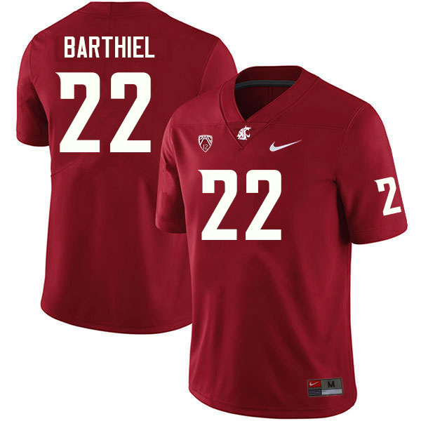 Men #22 Gavin Barthiel Washington State Cougars College Football Jerseys Sale-Crimson